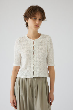 RIM.ARK(リムアーク)｜Shirring lace compact tops/トップス/ホワイト