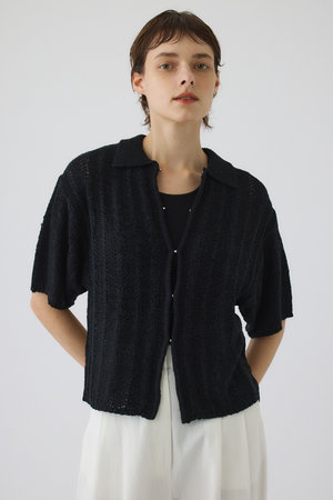 RIM.ARK(リムアーク)｜Summer knit shirt/シャツ/ブラック の通販