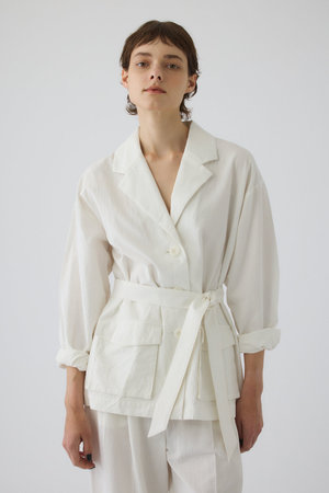 RIM.ARK(リムアーク)｜Linen mix shirt JK/シャツジャケット/WHT の