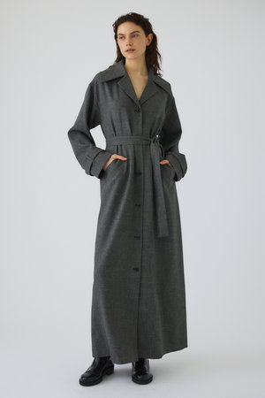 RIM.ARK(リムアーク)｜Big collar coat like dress/ドレス/グレー の