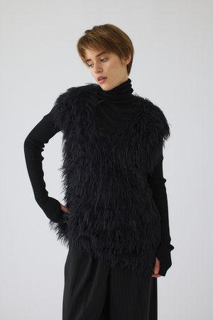 RIM.ARK(リムアーク)｜Fuzzy Knit Tunic Vest/ベスト/ブラック の通販