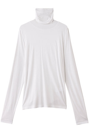 ATON(エイトン)｜MODAL SILK ジャージー タートルネック/ホワイト の