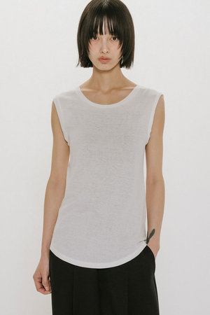 MIDIUMISOLID(ミディウミソリッド)｜rib tank top.S タンクトップ/off
