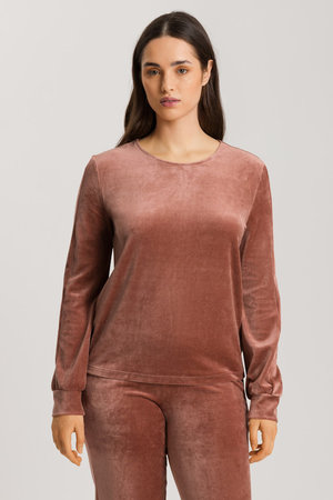 HANRO(ハンロ)｜長袖ベロアジャケット/ローズピンク の通販｜ELLESHOP  