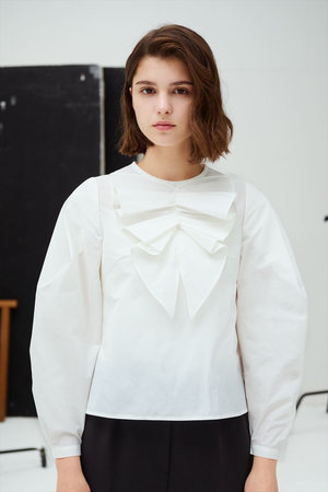 AMICA・kids(アミカキッズ)｜リボンブラウス/ホワイト の通販