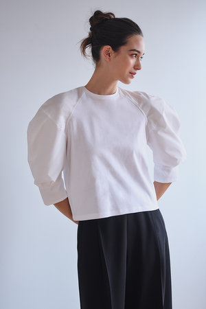 AMICA・kids(アミカキッズ)｜パフトップス/ホワイト の通販｜ELLESHOP
