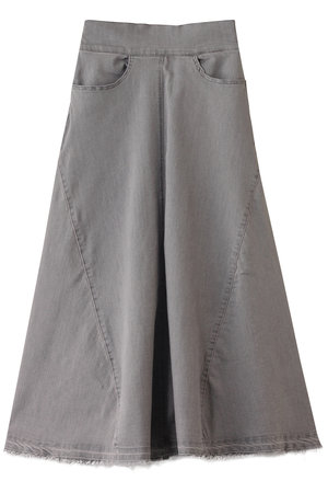 three dots(スリードッツ)｜デニム ボリュームフレアスカート/ライト  