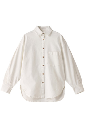 three dots(スリードッツ)｜デニムシャツ/ホワイト の通販｜ELLESHOP