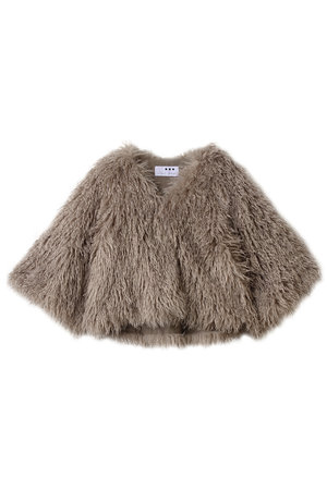 three dots(スリードッツ)｜ウェイビーファー ジャケット/グレー