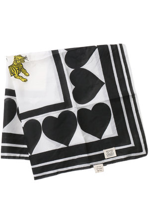 SZ Blockprints(エスゼット ブロックプリント)｜SILK SCARF HEART シルクスカーフ/ブラック  の通販｜ELLESHOP・(エル・ショップ)