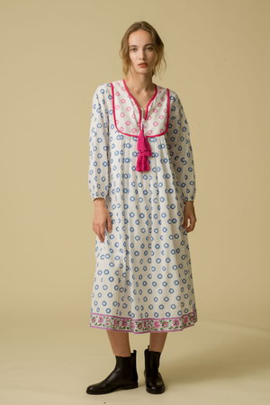 SZ BLOCKPRINTS(エスゼット ブロックプリント)｜KITTY DRESS DAFFODIL