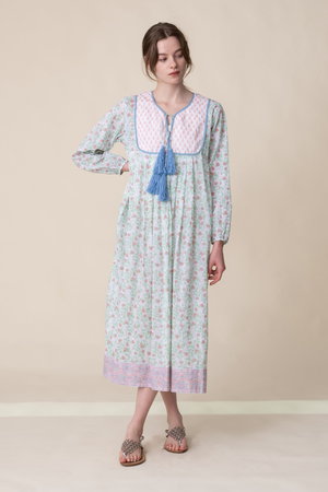 SZ BLOCKPRINTS(エスゼット ブロックプリント)｜KITTY DRESS BLUEBERRY