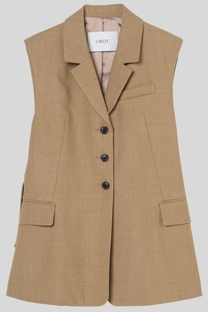 IIROT(イロット)｜ウール ブレンド ベスト/ミドル ベージュ の通販