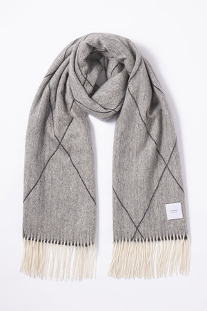 elegancese(エレガンセーゼ)｜diamond wave マフラー/グレー の通販