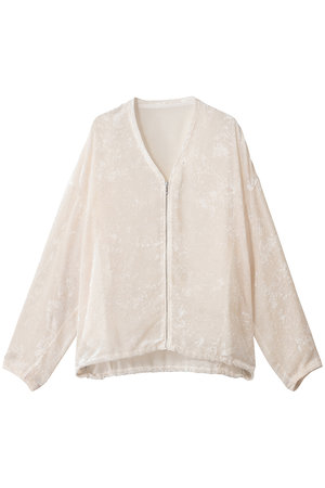 【スタニングルアー】　ループツイードブルゾン　ホワイト　白 STUNNING LURE(スタニングルアー)｜シアーベルベットブルゾン/オフ