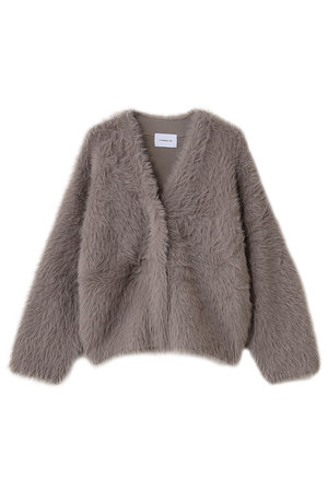 STUNNING LURE(スタニングルアー)｜ロングフェザーカーディガン/グレー