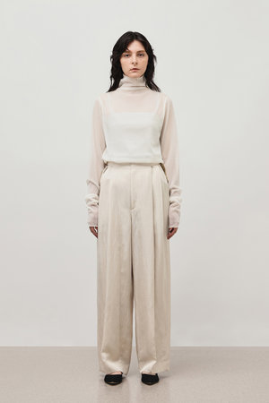 DEPAREILLE(デパリエ)｜シフォンハイネックトップス/オフホワイト の