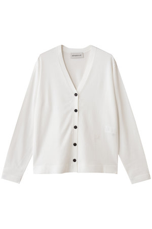 DEPAREILLE(デパリエ)｜ウォッシャブルロゴカーディガン/ホワイト の