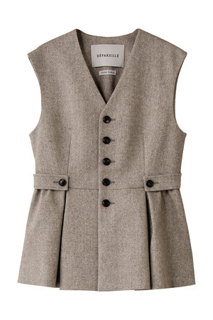 DEPAREILLE(デパリエ)｜ネップウールジレ/ベージュ の通販
