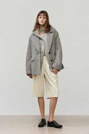 DEPAREILLE(デパリエ)｜アルパカモヘアシャギージャケット/グレー の