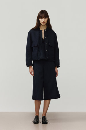 DEPAREILLE(デパリエ)｜コットンツイードジャケット/ネイビー の通販