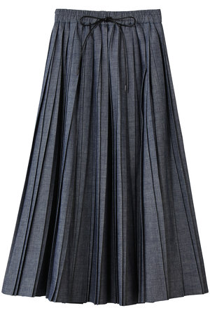 デパリエ(DEPAREILLE )オーガンジープリーツスカート38 ブラック ORGANDY TIERED PLEATS SKIRT / オーガンジーティアードプリーツ