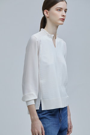 BEIGE，(ベイジ，)｜CLARISSE（クラリス）/ロングブラウス/Ecru