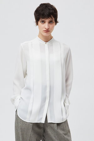 BEIGE，(ベイジ，)｜STOW（ストー）/フロントタックブラウス/Ecru の