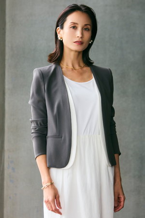 BEIGE，(ベイジ，)｜CINDY（シンディ）/ダブルカラージャケット/C.Gray