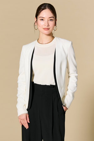 BEIGE，(ベイジ，)｜CINDY（シンディ）/ダブルカラージャケット/White
