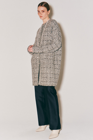 【Room no.8 BLACK】LAME TWEED ハーフコート