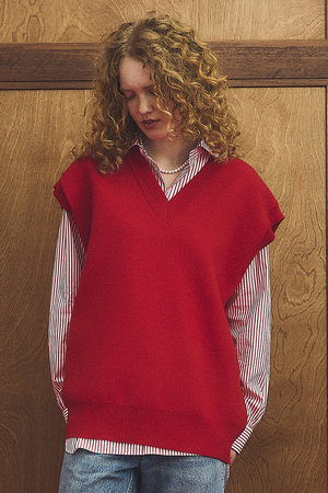 Oblada(オブラダ)｜JERMYN ニットベスト/レッド の通販｜ELLESHOP