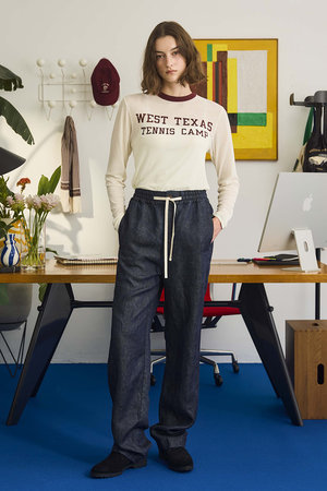 Oblada(オブラダ)｜リネンデニムパンツ/インディゴ の通販｜ELLESHOP