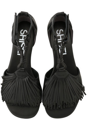 SHISEI(シーセイ)｜FRINGE SANDALS/ブラック の通販｜ELLESHOP・(エル