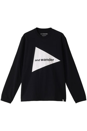 and wander/アンドワンダー and wander logo LS T ロンT-