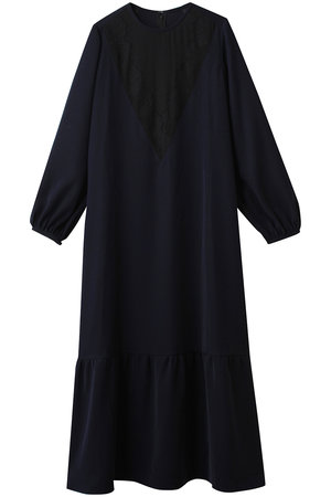 特別値下げ！LOKITHO ロキト　ブラックフォーマルレースワンピース LOKITHO ドレス 「LOKITHO/(ロキト)」レースハイネックIラインドレス