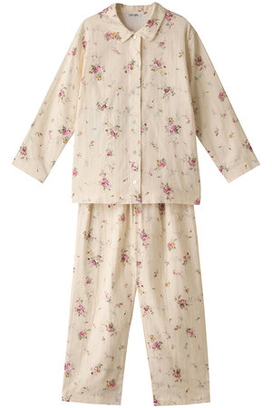 IKUKO(イクコ)｜ダブルガーゼ花柄プリント 襟付きパジャマ 