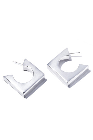 quip queint(クイップ クエイント)｜square hoop ピアス/シルバー の