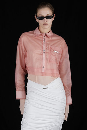 PRANK PROJECT(プランク プロジェクト)｜マルチファブリックショートシャツ / Multi-fabric Short  Shirt/PNK(ピンク) の通販｜ELLESHOP・(エル・ショップ)