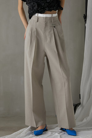 メランジタックボリュームパンツ / Melange Tuck Voluminous Pants