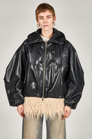 2024年作品 DSQUARED2 フェイクレザートラックジャケット 2024年作品 DSQUARED2 フェイクレザートラックジャケット