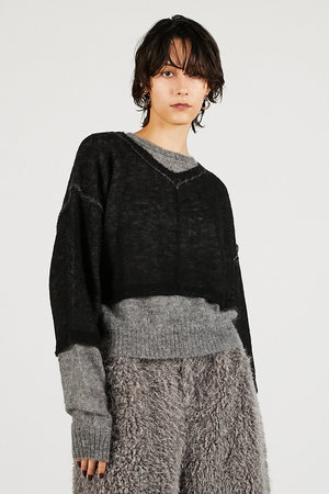 PRANK PROJECT(プランク プロジェクト)｜リバーシブルモヘアニット/BLK