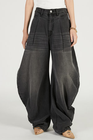 PRANK PROJECT(プランク プロジェクト)｜ドレープデニムパンツ/BLK