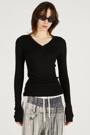 PRANK PROJECT◆ブラックトップス FREE SIZE PRANK PROJECT(プランク プロジェクト)｜【予約販売】ディープVネック