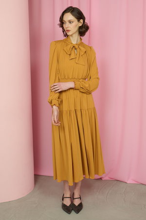 CORCOVADO(コルコバード)｜ボウタイリボンドレス/マンゴー の通販