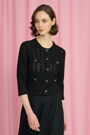 CORCOVADO(コルコバード)｜ソフトファインヤーンカーディガン/ブラック