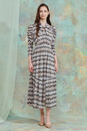 CORCOVADO(コルコバード)｜プリントボウタイリボンドレス/ガーデン の