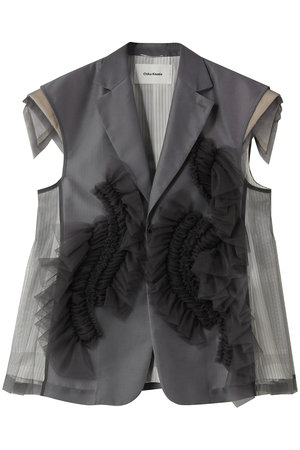 Chika Kisada(チカ キサダ)｜チュール デザイン ジレ/グレー の通販