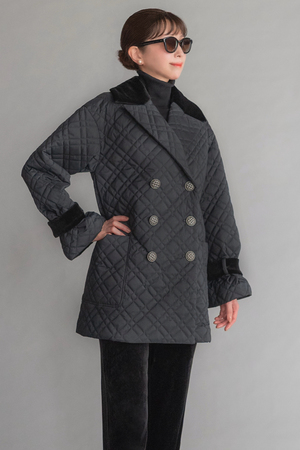 DAISY LIN(デイジーリン)｜キルティングコート “Uptown Lady”/ブラック