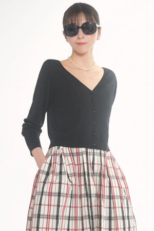 DAISY LIN(デイジーリン)｜さらさら Knit “KOGAO Cardigan”/ブラック